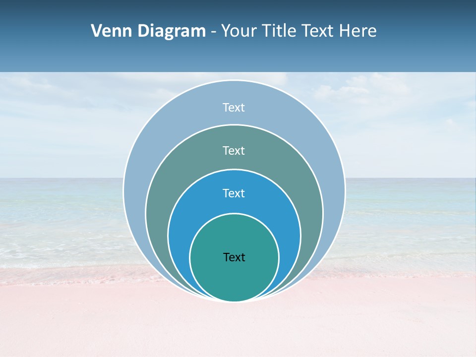 A Sandy Beach With A Blue Sky And Ocean In The Background PowerPoint Template