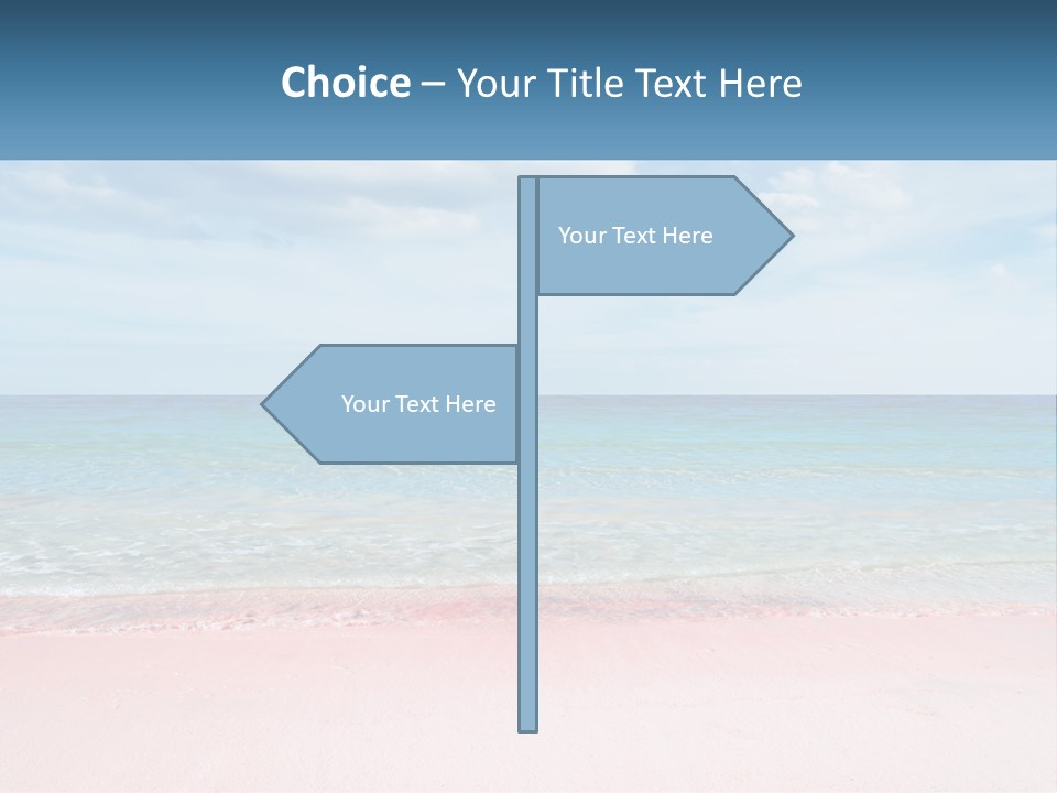 A Sandy Beach With A Blue Sky And Ocean In The Background PowerPoint Template