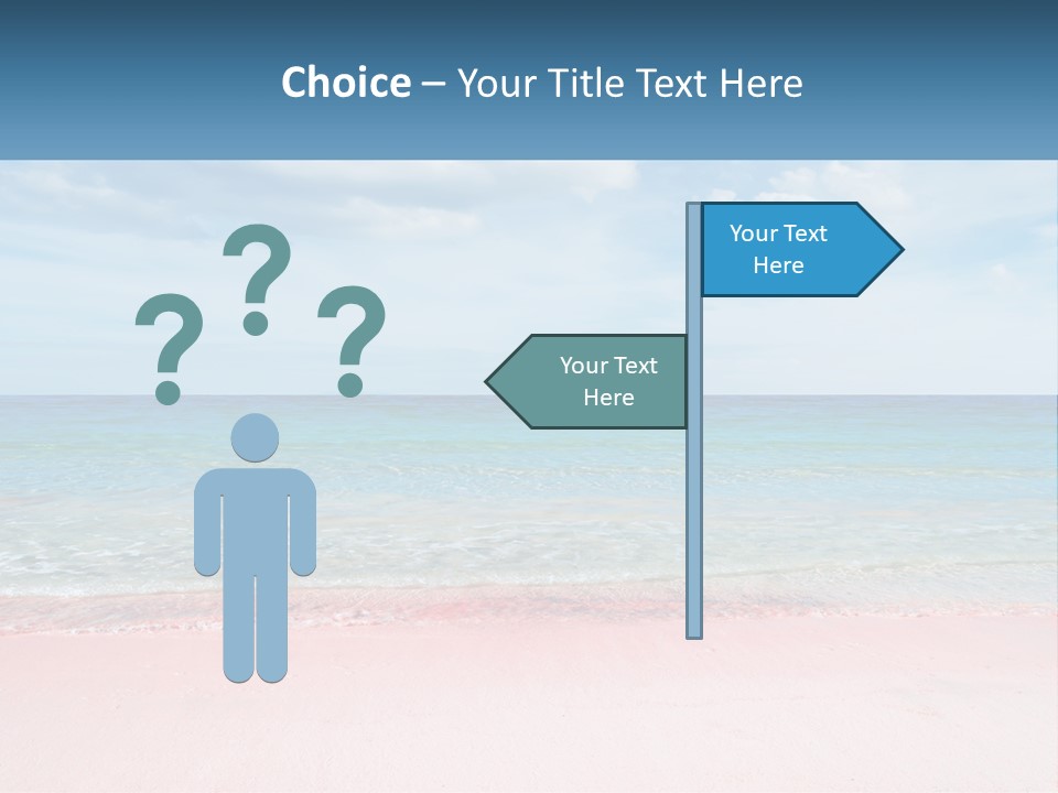 A Sandy Beach With A Blue Sky And Ocean In The Background PowerPoint Template