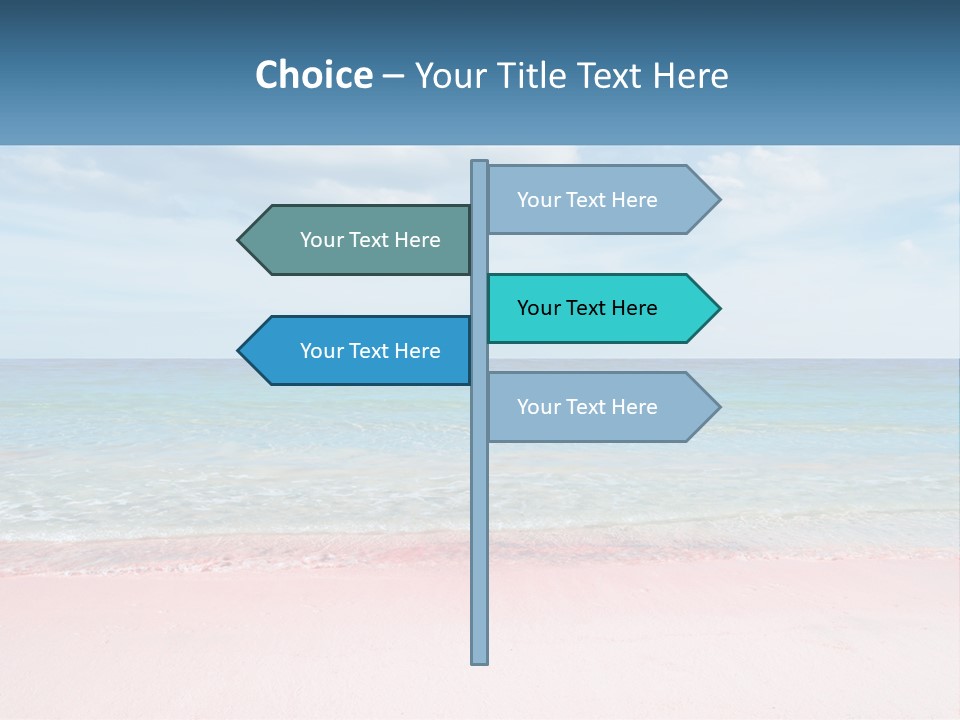A Sandy Beach With A Blue Sky And Ocean In The Background PowerPoint Template