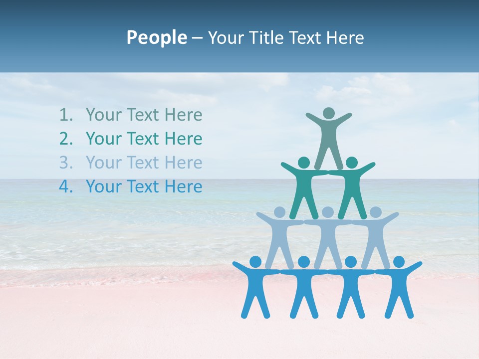 A Sandy Beach With A Blue Sky And Ocean In The Background PowerPoint Template