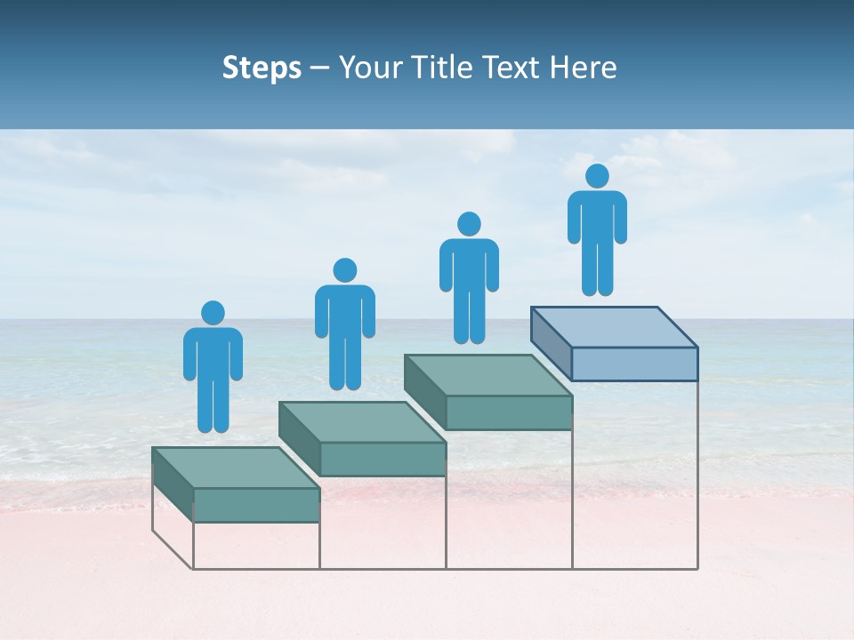 A Sandy Beach With A Blue Sky And Ocean In The Background PowerPoint Template