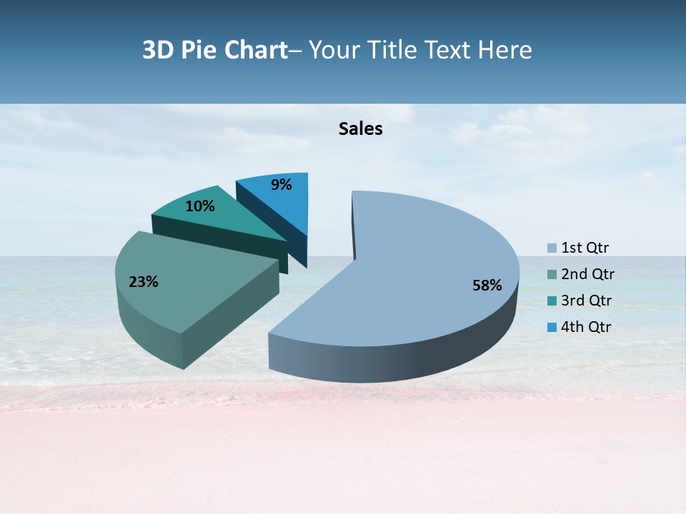 A Sandy Beach With A Blue Sky And Ocean In The Background PowerPoint Template