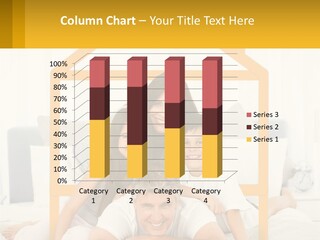 A Family Sitting On A Bed With A Yellow Frame PowerPoint Template