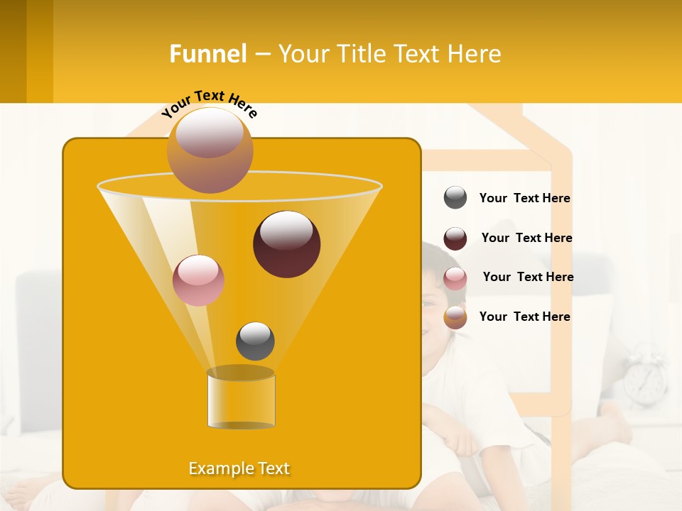 A Family Sitting On A Bed With A Yellow Frame PowerPoint Template