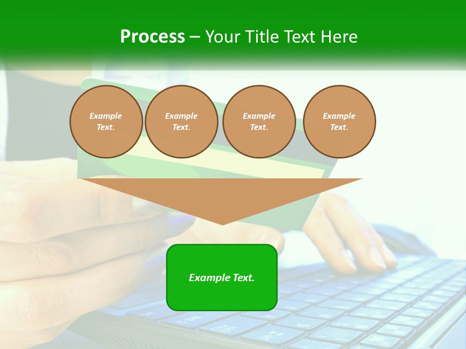 A Woman Holding A Credit Card In Front Of A Laptop PowerPoint Template