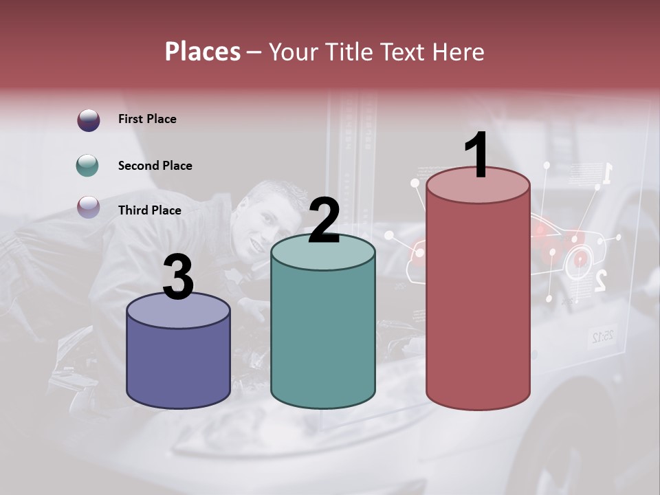 A Man Working On A Car In A Garage PowerPoint Template