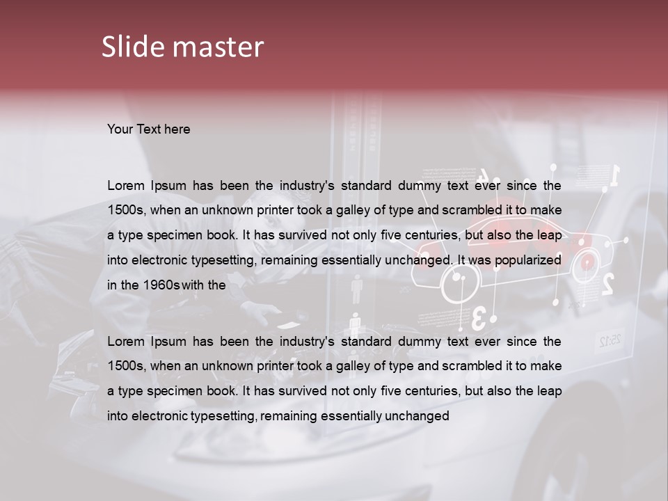 A Man Working On A Car In A Garage PowerPoint Template