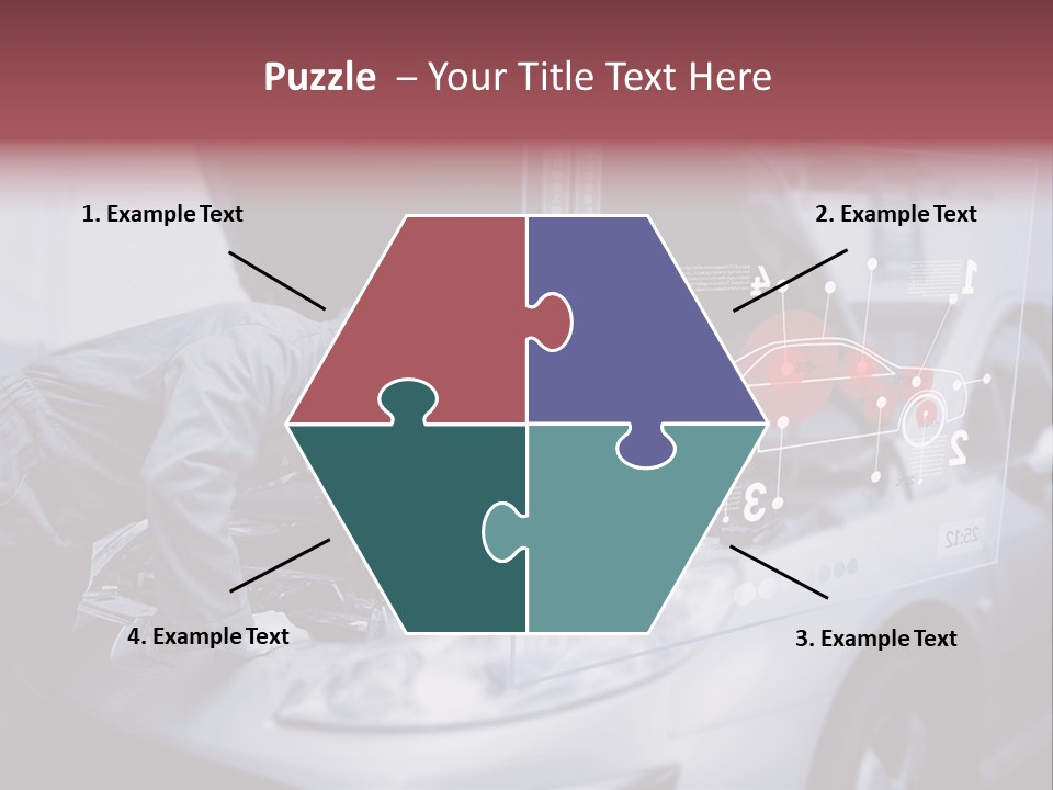 A Man Working On A Car In A Garage PowerPoint Template