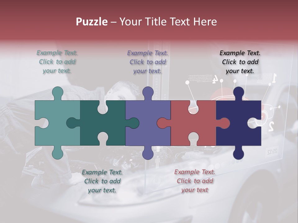 A Man Working On A Car In A Garage PowerPoint Template