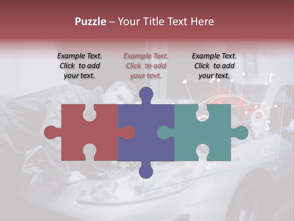 A Man Working On A Car In A Garage PowerPoint Template