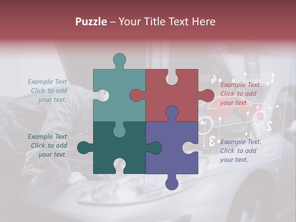 A Man Working On A Car In A Garage PowerPoint Template