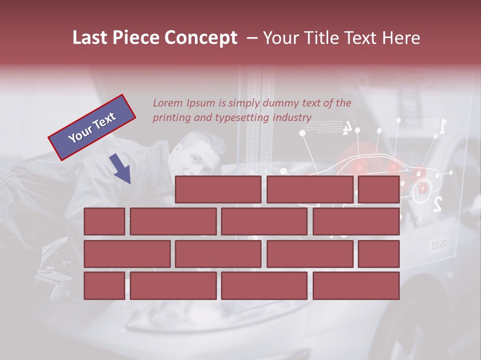 A Man Working On A Car In A Garage PowerPoint Template