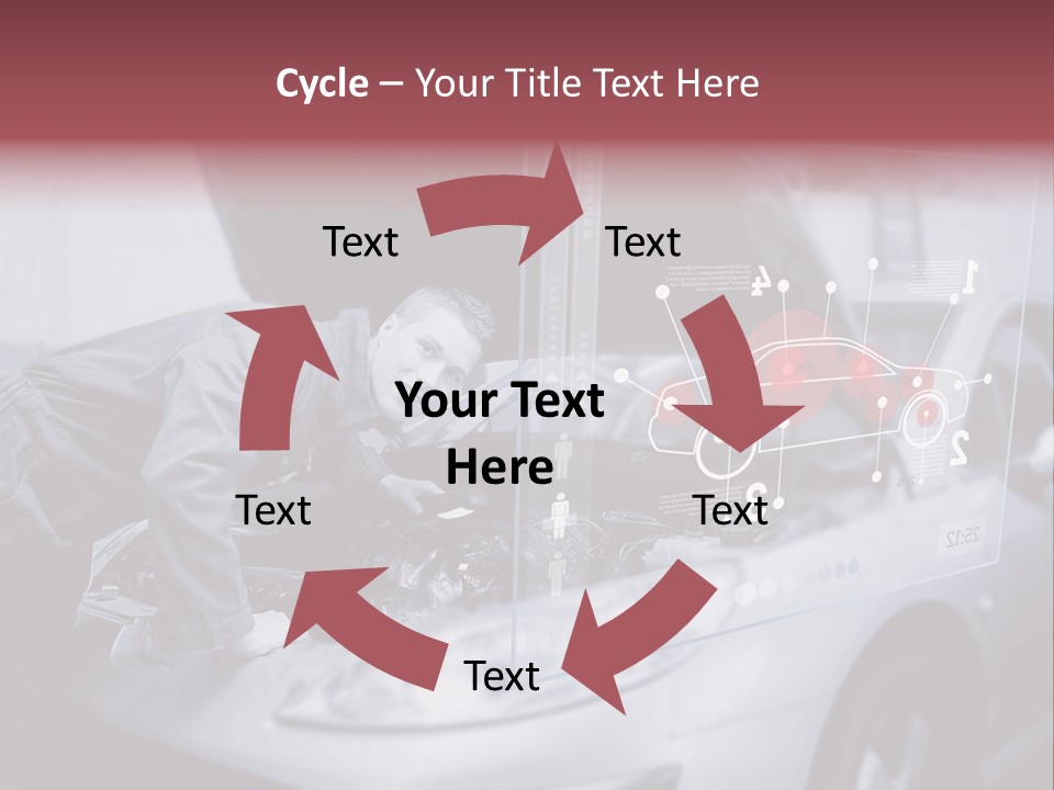 A Man Working On A Car In A Garage PowerPoint Template