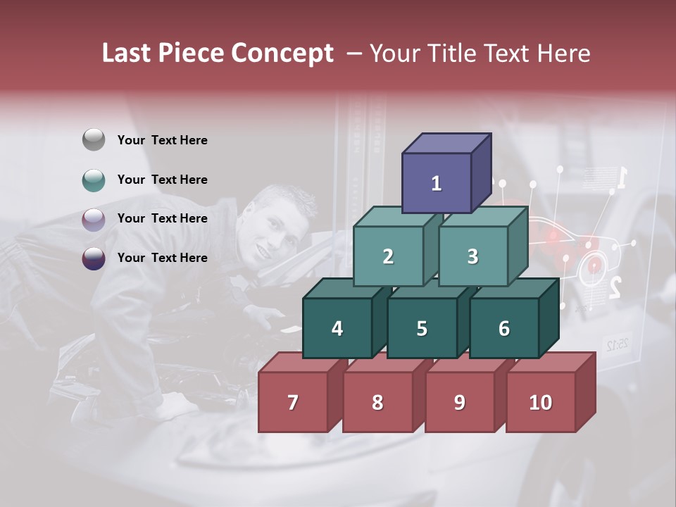 A Man Working On A Car In A Garage PowerPoint Template