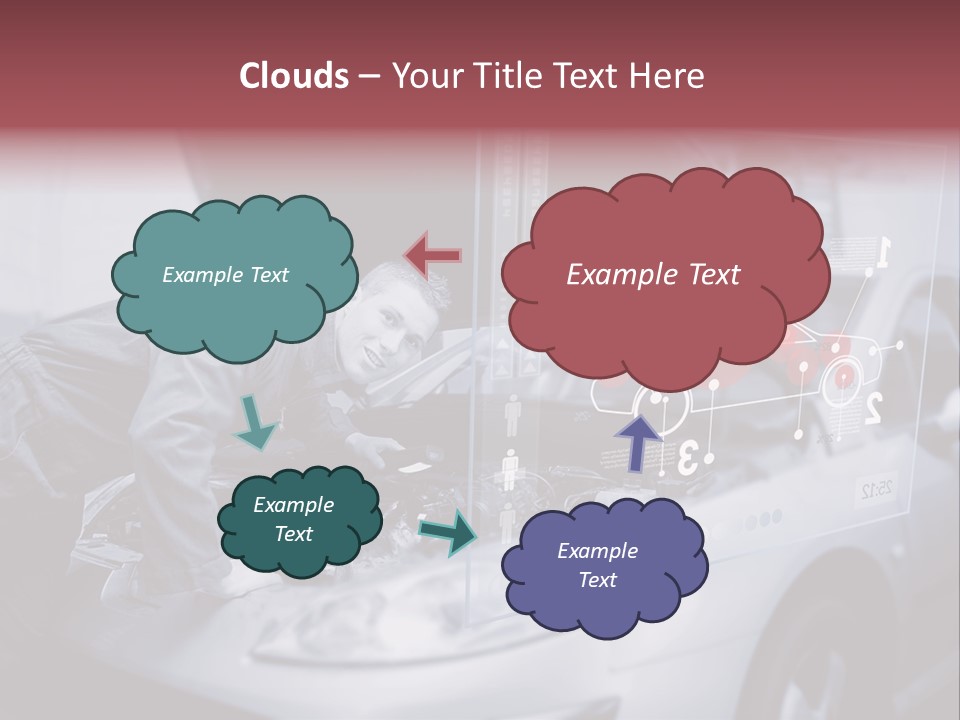 A Man Working On A Car In A Garage PowerPoint Template