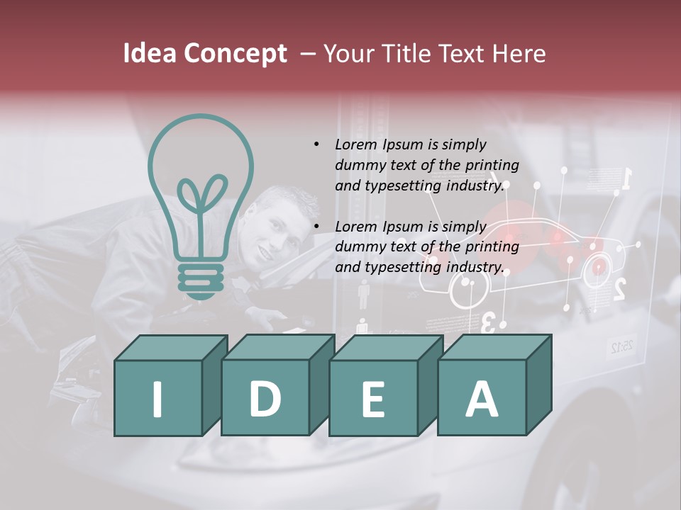 A Man Working On A Car In A Garage PowerPoint Template