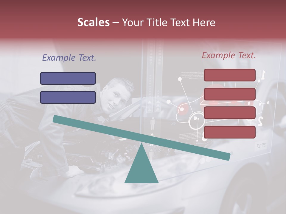 A Man Working On A Car In A Garage PowerPoint Template