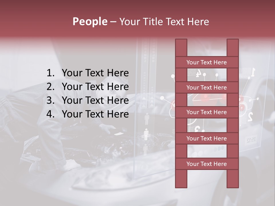 A Man Working On A Car In A Garage PowerPoint Template