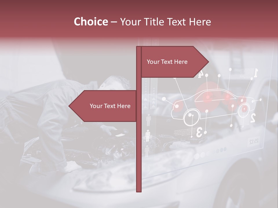 A Man Working On A Car In A Garage PowerPoint Template