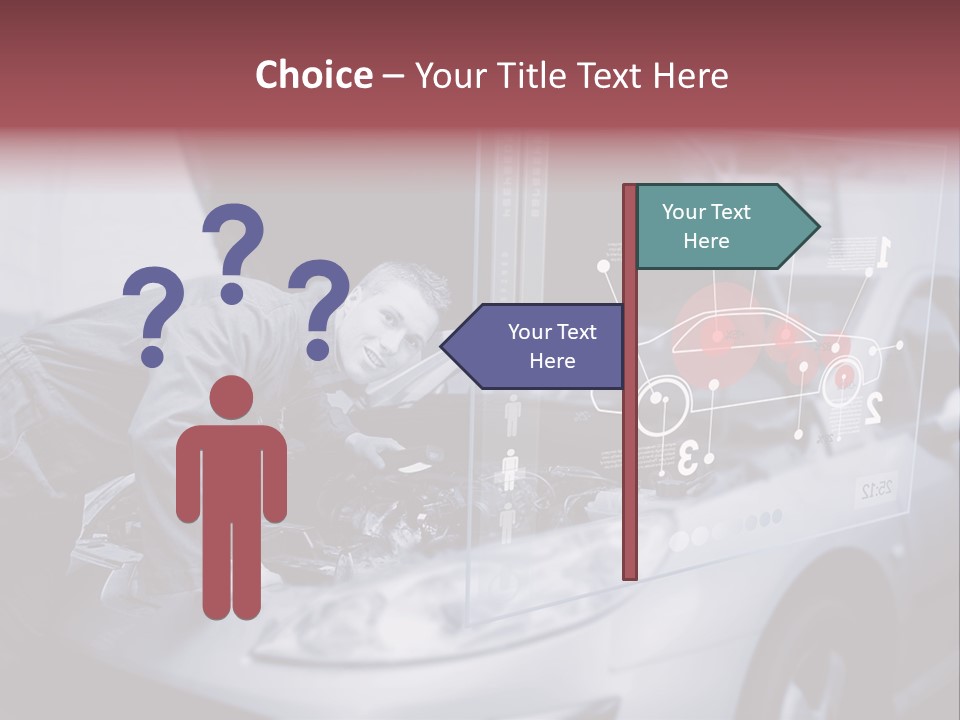 A Man Working On A Car In A Garage PowerPoint Template