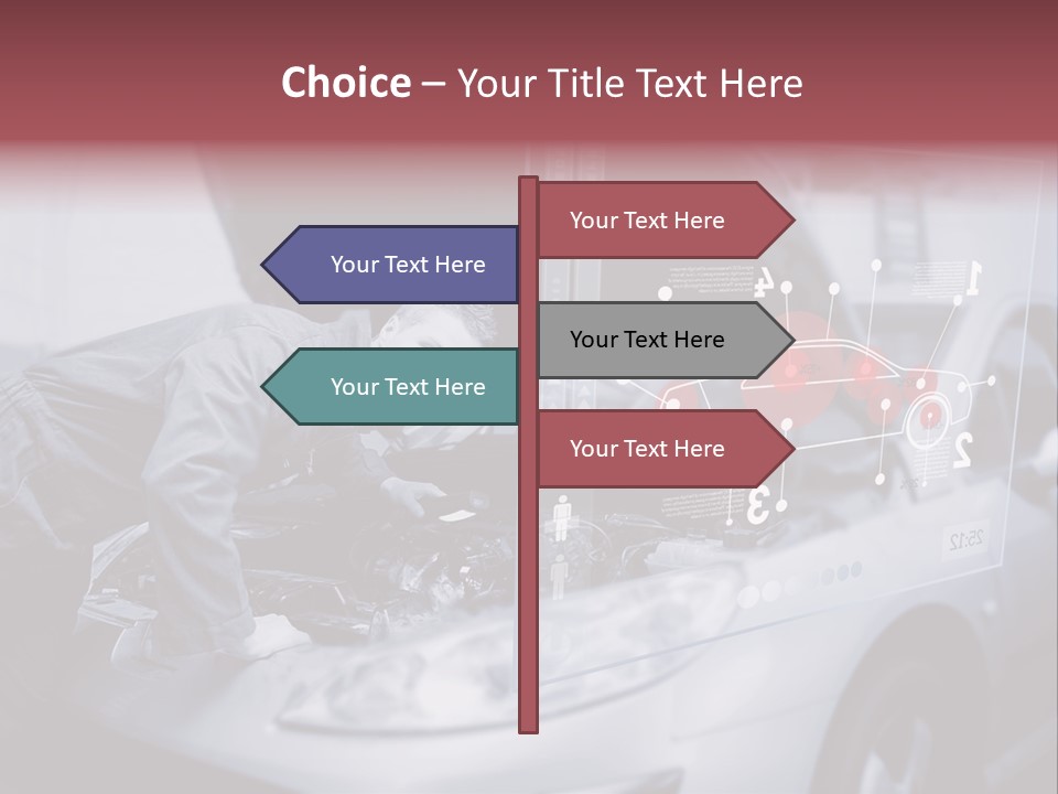 A Man Working On A Car In A Garage PowerPoint Template