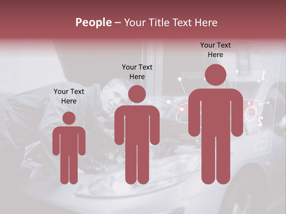 A Man Working On A Car In A Garage PowerPoint Template