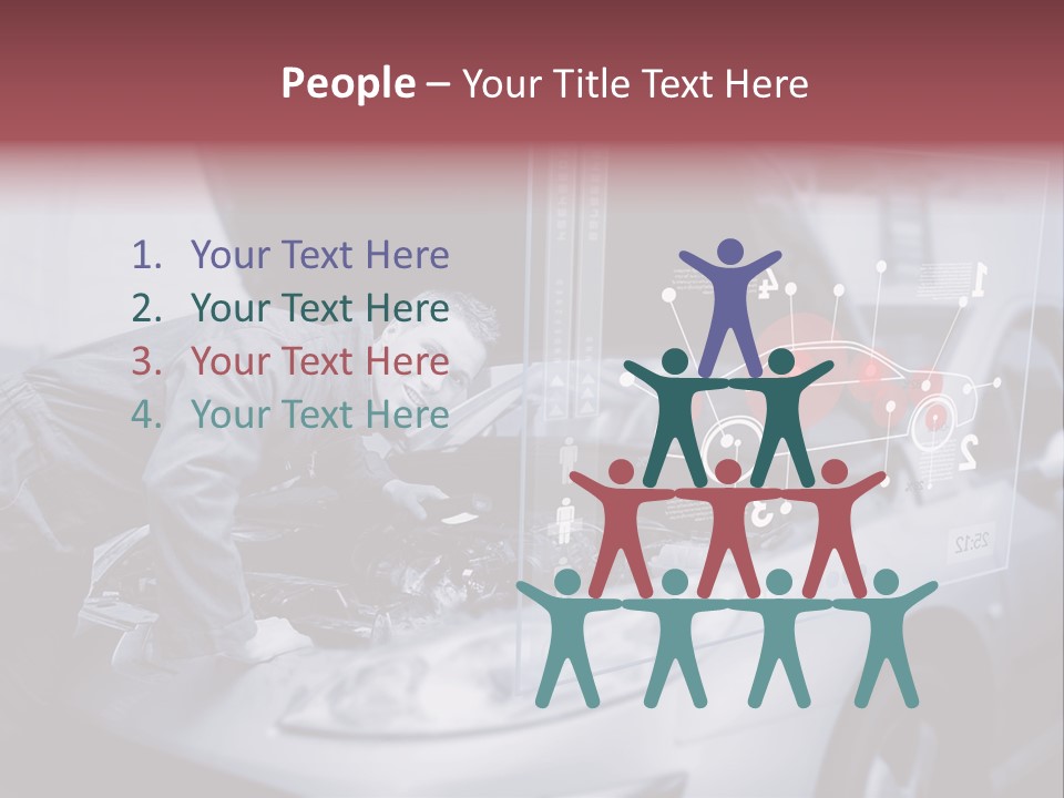 A Man Working On A Car In A Garage PowerPoint Template
