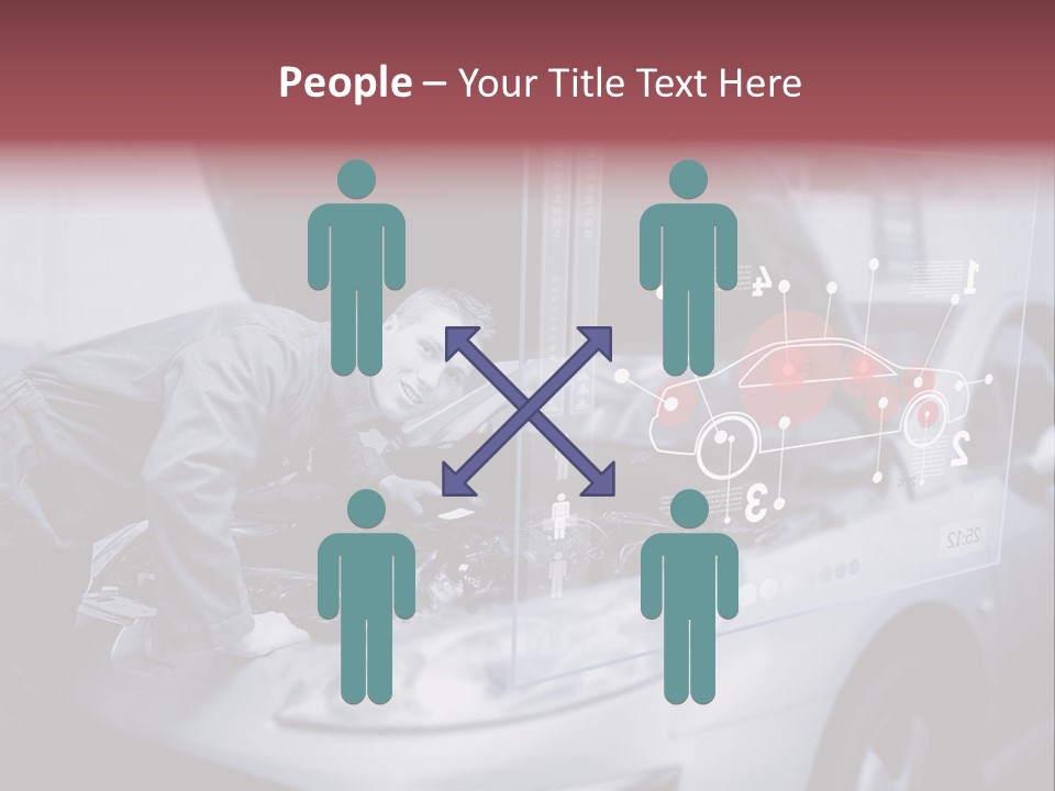 A Man Working On A Car In A Garage PowerPoint Template