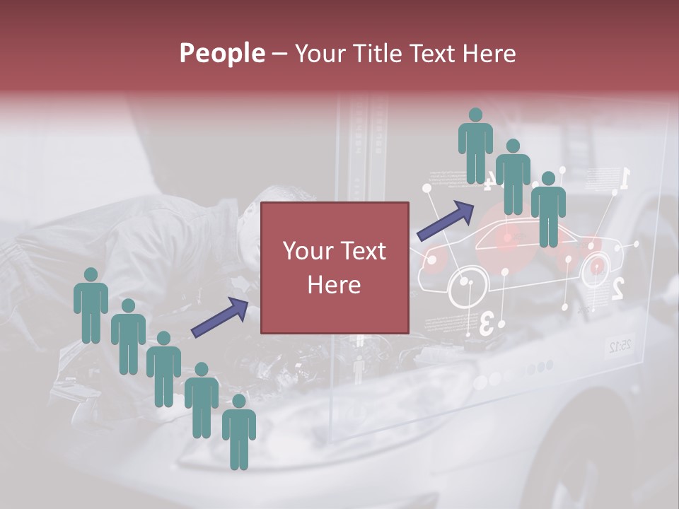 A Man Working On A Car In A Garage PowerPoint Template