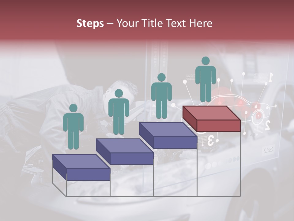 A Man Working On A Car In A Garage PowerPoint Template
