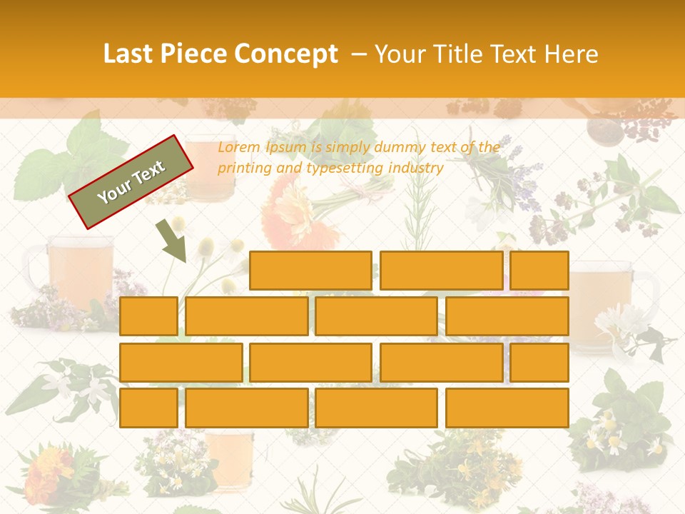 A Variety Of Flowers And Herbs On A White Background PowerPoint Template