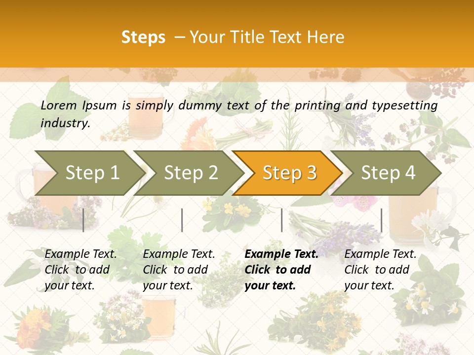 A Variety Of Flowers And Herbs On A White Background PowerPoint Template