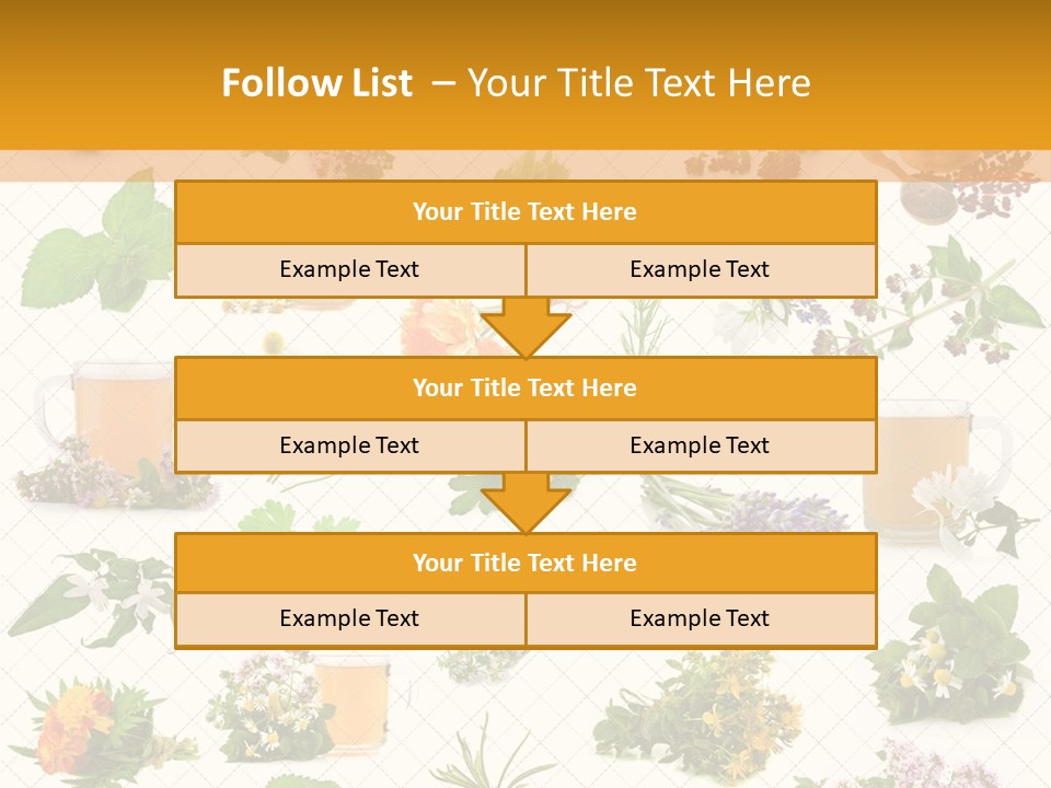 A Variety Of Flowers And Herbs On A White Background PowerPoint Template