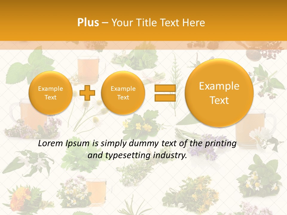 A Variety Of Flowers And Herbs On A White Background PowerPoint Template