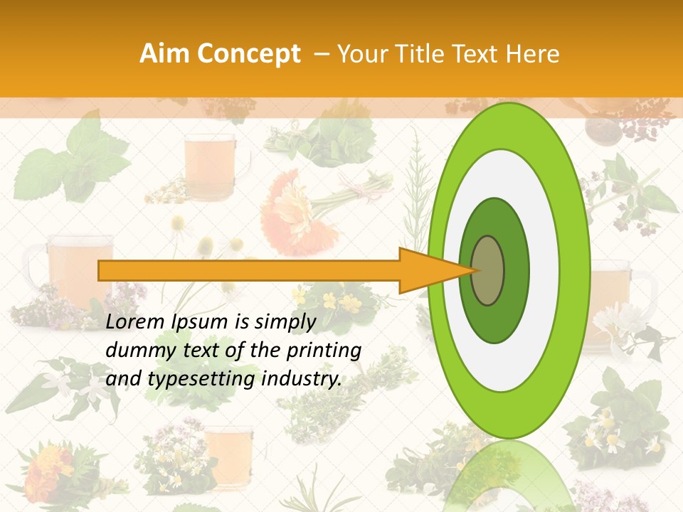 A Variety Of Flowers And Herbs On A White Background PowerPoint Template