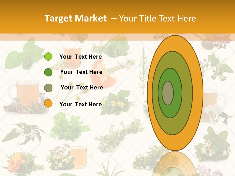 A Variety Of Flowers And Herbs On A White Background PowerPoint Template