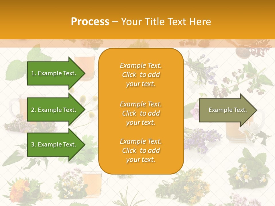 A Variety Of Flowers And Herbs On A White Background PowerPoint Template