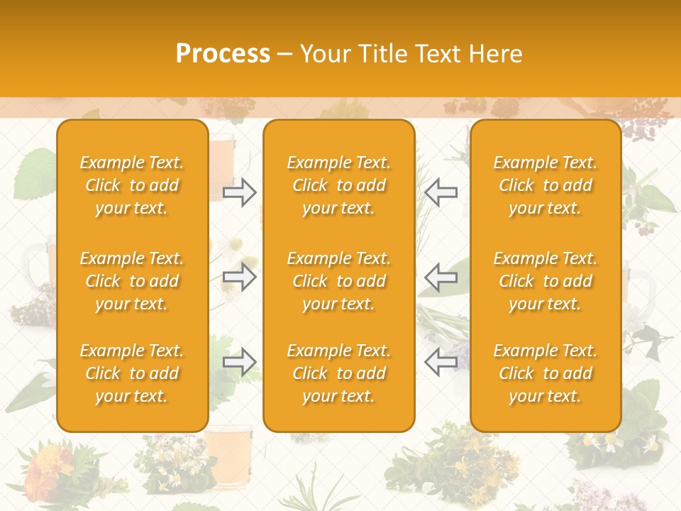 A Variety Of Flowers And Herbs On A White Background PowerPoint Template