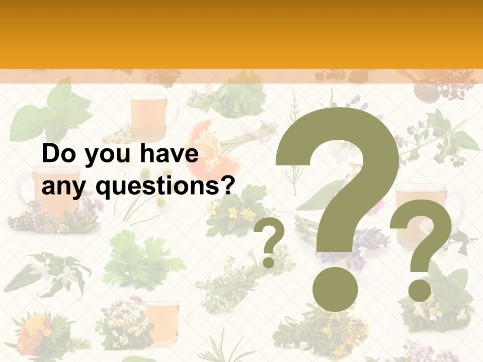 A Variety Of Flowers And Herbs On A White Background PowerPoint Template