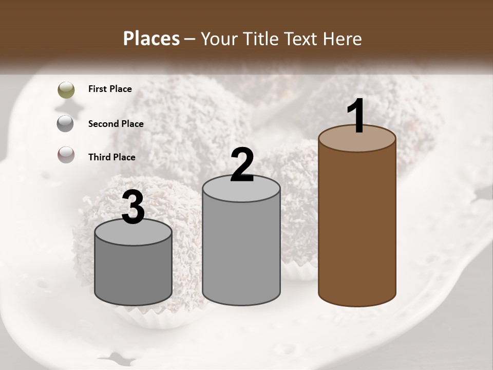 A White Plate Topped With Chocolate Covered Donuts PowerPoint Template