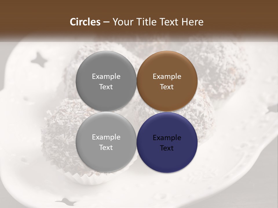 A White Plate Topped With Chocolate Covered Donuts PowerPoint Template