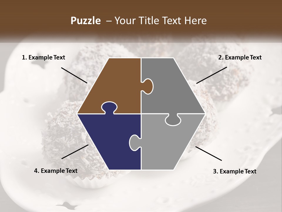 A White Plate Topped With Chocolate Covered Donuts PowerPoint Template