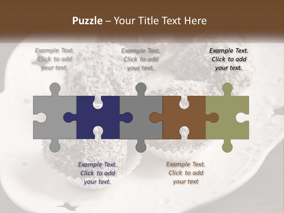 A White Plate Topped With Chocolate Covered Donuts PowerPoint Template