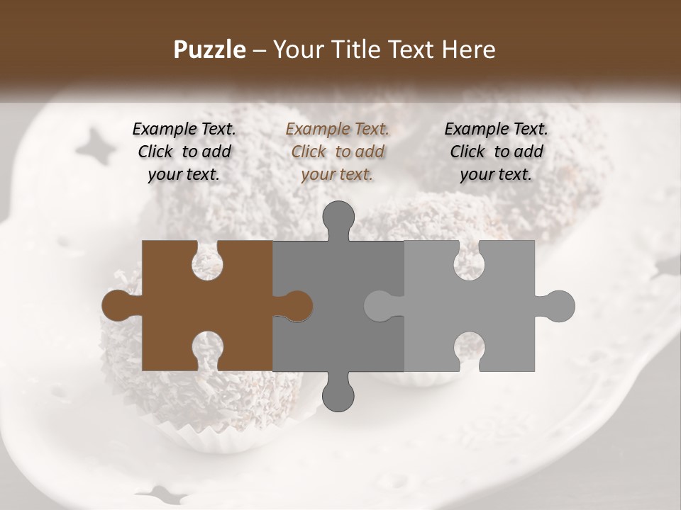 A White Plate Topped With Chocolate Covered Donuts PowerPoint Template