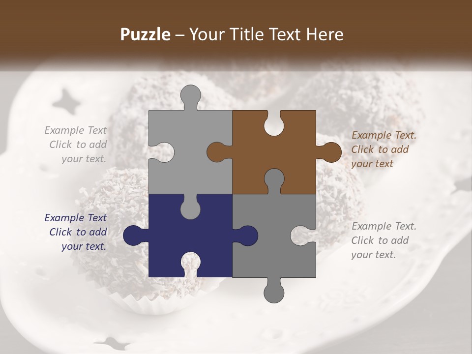 A White Plate Topped With Chocolate Covered Donuts PowerPoint Template