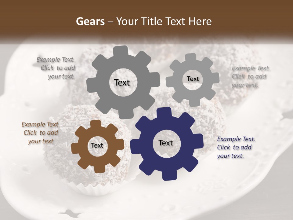 A White Plate Topped With Chocolate Covered Donuts PowerPoint Template