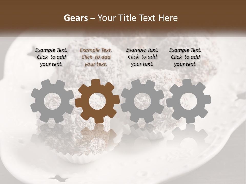 A White Plate Topped With Chocolate Covered Donuts PowerPoint Template