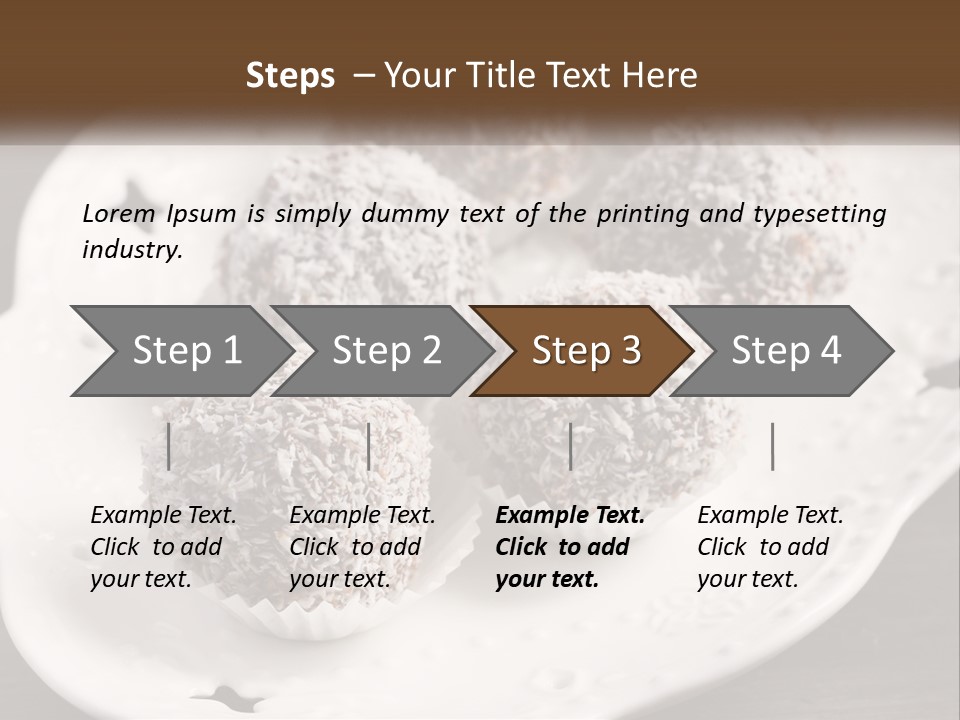 A White Plate Topped With Chocolate Covered Donuts PowerPoint Template