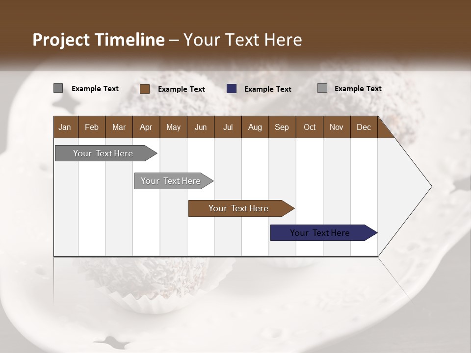 A White Plate Topped With Chocolate Covered Donuts PowerPoint Template